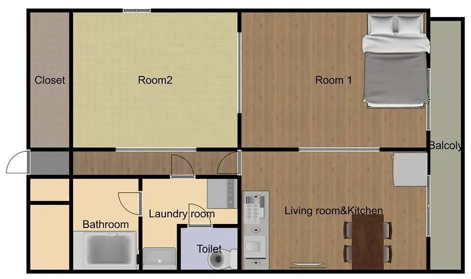 Mori Apartment Dotonbori 2Dk Осака